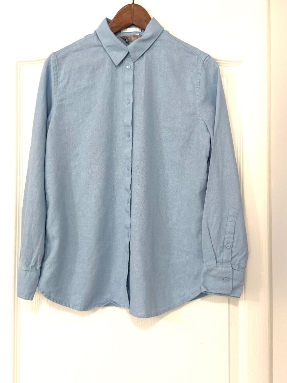 Ted Baker Light Blue Linen Blend Button Up Shirt Size S/P